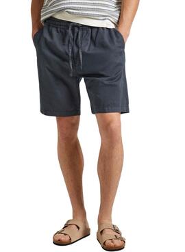 Shorts Pepe Jeans en lin bleu marine pour homme