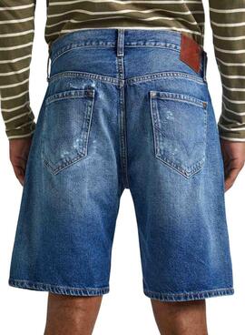 Shorts Pepe Jeans Repair Bleu Pour Homme