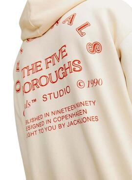 Sweatshirt Jack and Jones Brooklyn beige pour homme