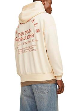 Sweatshirt Jack and Jones Brooklyn beige pour homme