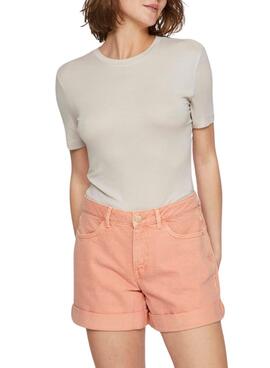 T-shirt Vila Alexia beige pour femme