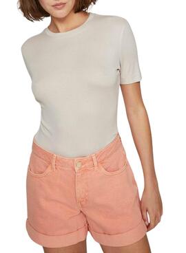 T-shirt Vila Alexia beige pour femme