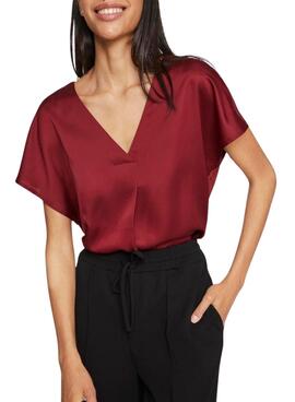 Top Vila Viellette grenat pour femme