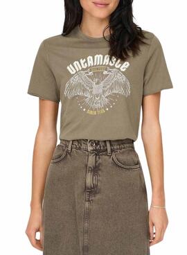 T-shirt Only Lucy verte pour femme