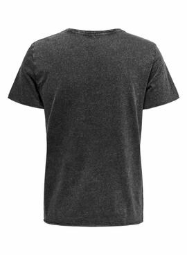 T-shirt Only Lucy teinte en noir pour femme