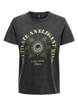 T-shirt Only Lucy noir pour femme.