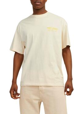 T-shirt Jack and Jones Jormercado beige pour homme