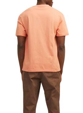 T-shirt Jack and Jones Jorsequioia orange pour homme