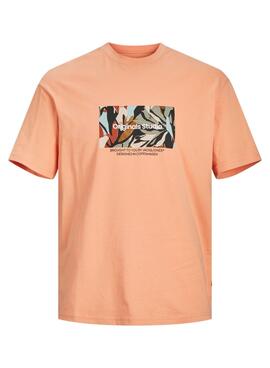 T-shirt Jack and Jones Jorsequioia orange pour homme