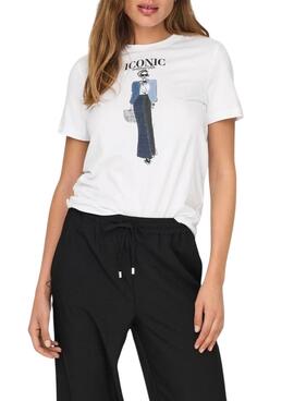 T-shirt Only Emma Iconic blanc pour femme