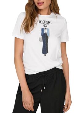 T-shirt Only Emma Iconic blanc pour femme