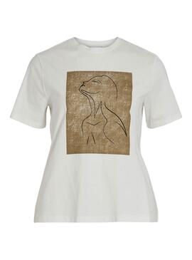 T-shirt Vila Sybil marron pour femme