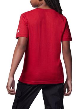 T-shirt Jordan Brand rouge pour garçon et fille.