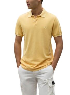 Polo Ecoalf Ted jaune pour homme