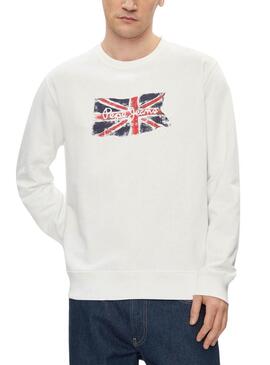 Sweatshirt Pepe Jeans Ruwan Blanc Pour Homme