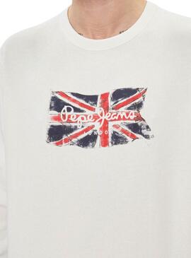 Sweatshirt Pepe Jeans Ruwan Blanc Pour Homme