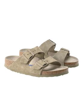 Sandales Birkenstock Arizona étroites à ajustement souple vert pour femme