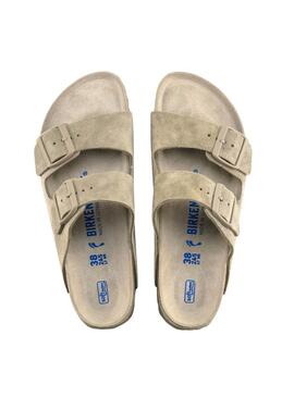 Sandales Birkenstock Arizona étroites à ajustement souple vert pour femme