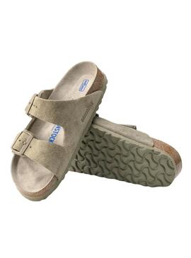 Sandales Birkenstock Arizona étroites à ajustement souple vert pour femme