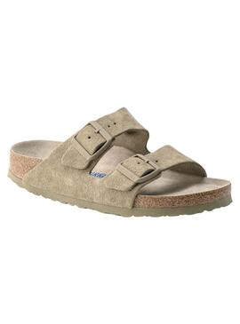 Sandales Birkenstock Arizona étroites à ajustement souple vert pour femme