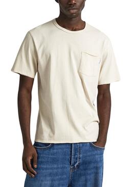 T-shirt Pepe Jeans Carrinson Beige Pour Homme