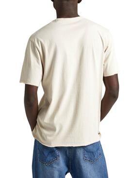 T-shirt Pepe Jeans Carrinson Beige Pour Homme