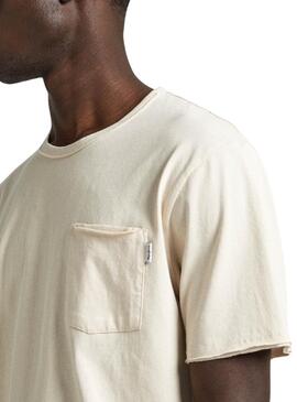 T-shirt Pepe Jeans Carrinson Beige Pour Homme