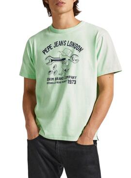 T-shirt Pepe Jeans Cedric Vert Pour Homme