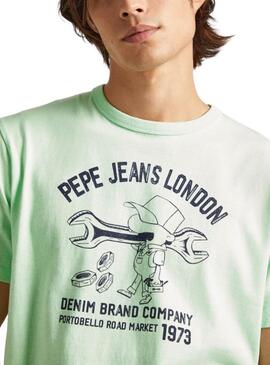 T-shirt Pepe Jeans Cedric Vert Pour Homme