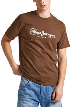T-shirt Pepe Jeans Camille Marron Pour Homme