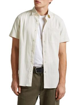 Chemise Pepe Jeans Pyke Beige Pour Homme