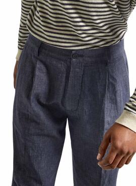 Pantalon Pepe Jeans Plisse Bleu Pour Homme