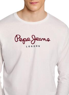 T-Shirt Pepe Jeans Eggo Long Blanc pour Homme