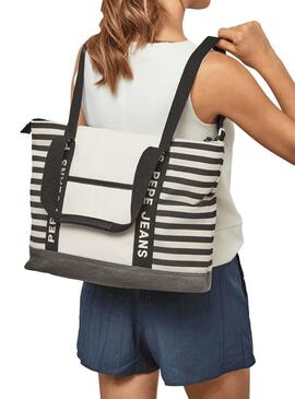 Sac Pepe Jeans Zoey Lottie Blanc et Noir