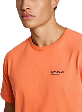 T-shirt Pepe Jeans Sam orange pour homme