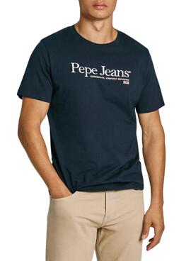 T-shirt Pepe Jeans Albert bleu marine pour homme.