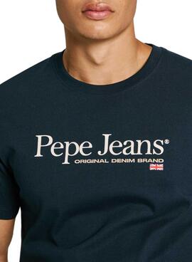 T-shirt Pepe Jeans Albert bleu marine pour homme.