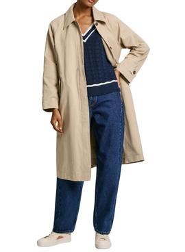 Trench Pepe Jeans Alice Beige Pour Femme