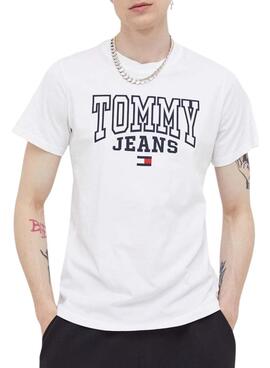 T-Shirt Tommy Jeans Entry Blanc pour Homme