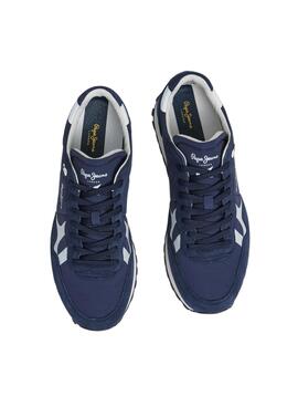 Chaussures Pepe Jeans Brit On bleu pour homme.