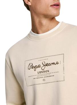 Sweatshirt Pepe Jeans Simon beige pour homme