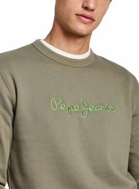 Sweatshirt Pepe Jeans New Joe vert pour homme