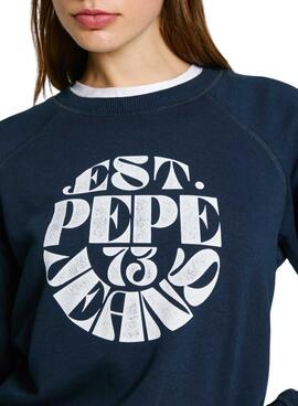 Sweatshirt Pepe Jeans Elena bleu marine pour femme