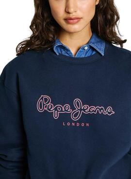 Sweatshirt Pepe Jeans Frida bleu marine pour femme