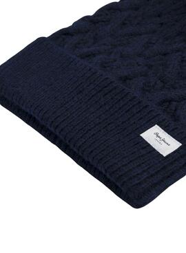 Bonnet Pepe Jeans Wallis bleu marine pour femme