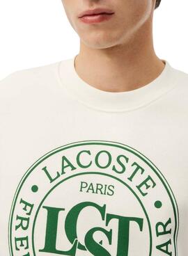 Sweat à capuche Lacoste French Sportswear beige pour homme