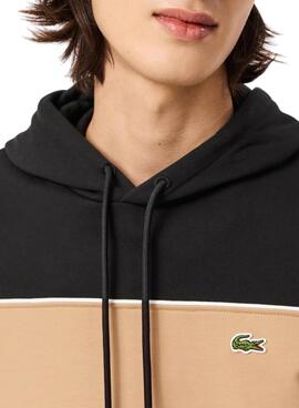 Sweatshirt Lacoste Band noir et beige pour homme