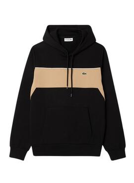 Sweatshirt Lacoste Band noir et beige pour homme