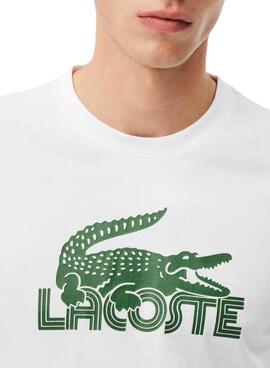 T-shirt Lacoste Croco XL blanc pour homme