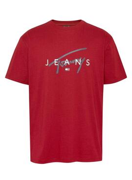 Maillot Tommy Jeans Signature Twist rouge pour homme